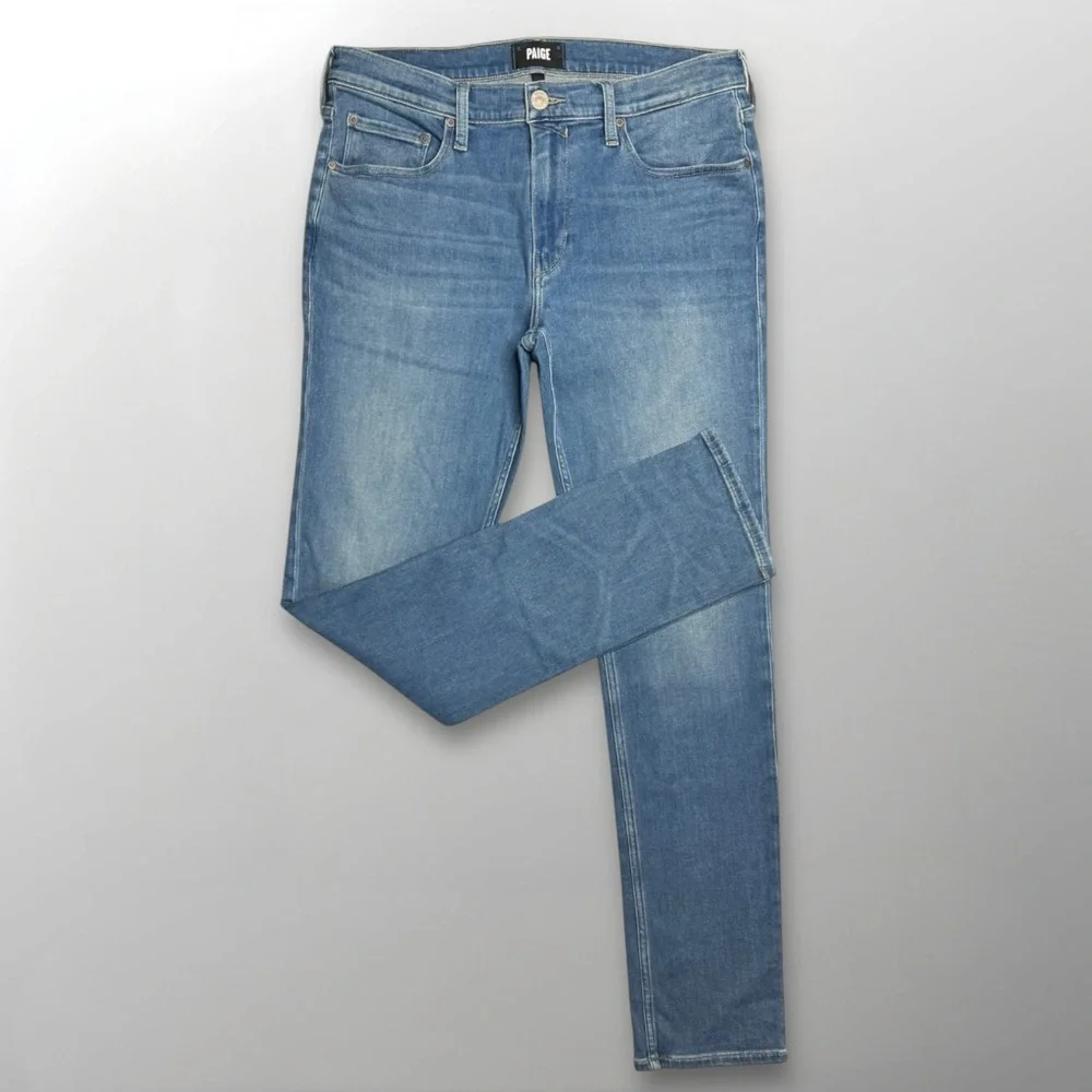PAIGE Men's Blue Federal Slim Straight Fit Jeans Maurice Wash Size 32 EUC - Picture 5 of 10
